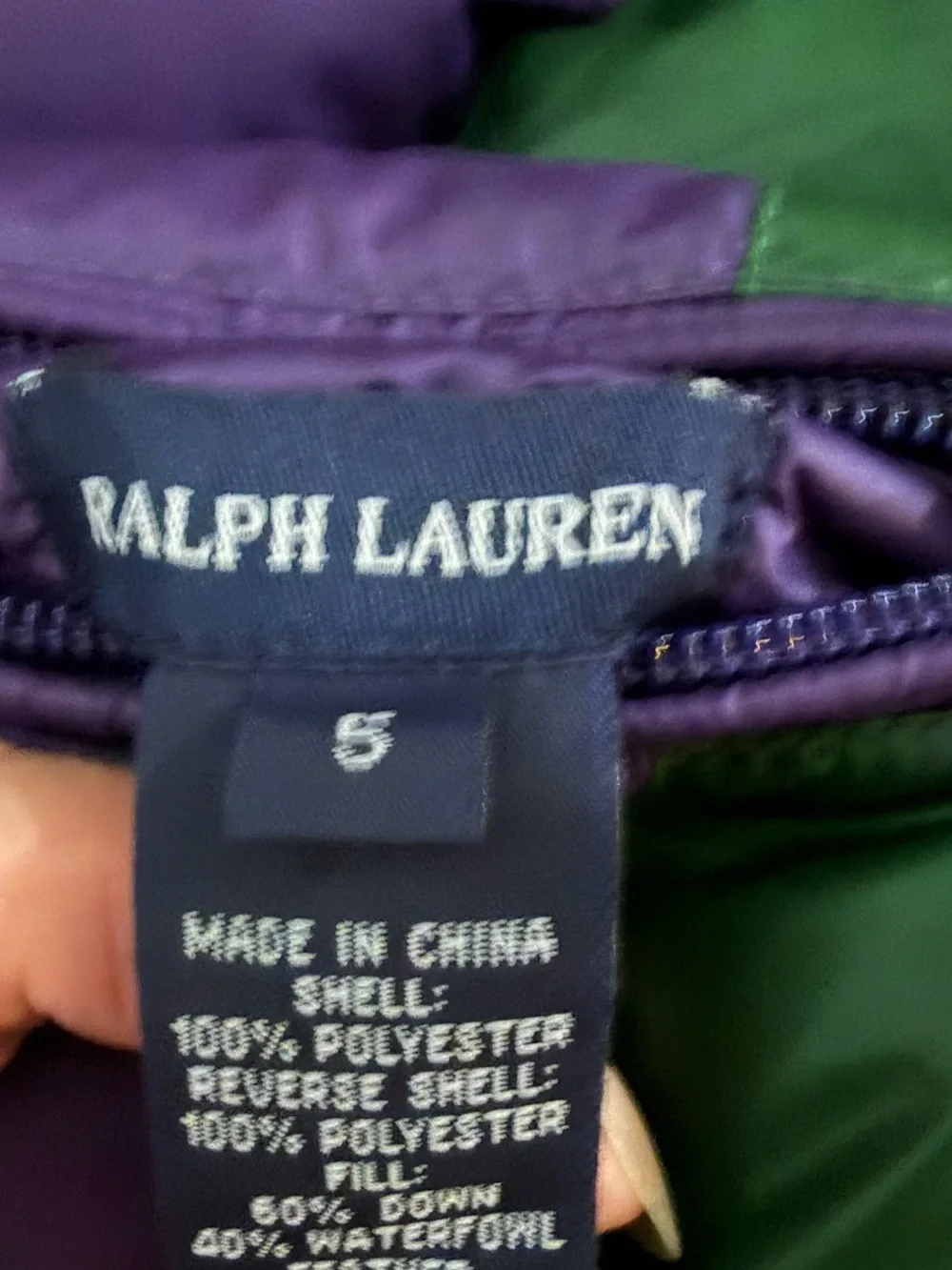 Ralph Lauren nwot down